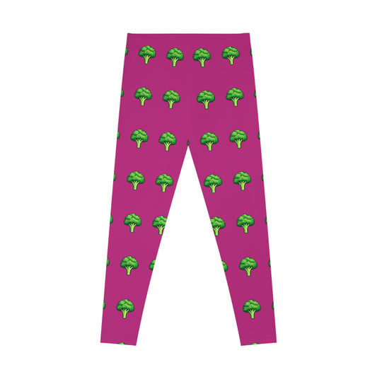Broccoli Pattern Leggings — Fun Veggie Print All-Over Stretch Leggings