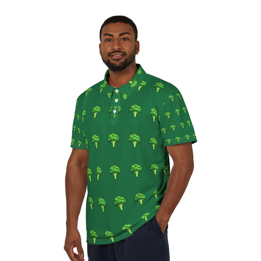Sportliches Polo-Shirt – Golfpolo mit lustigem Gemüseprint