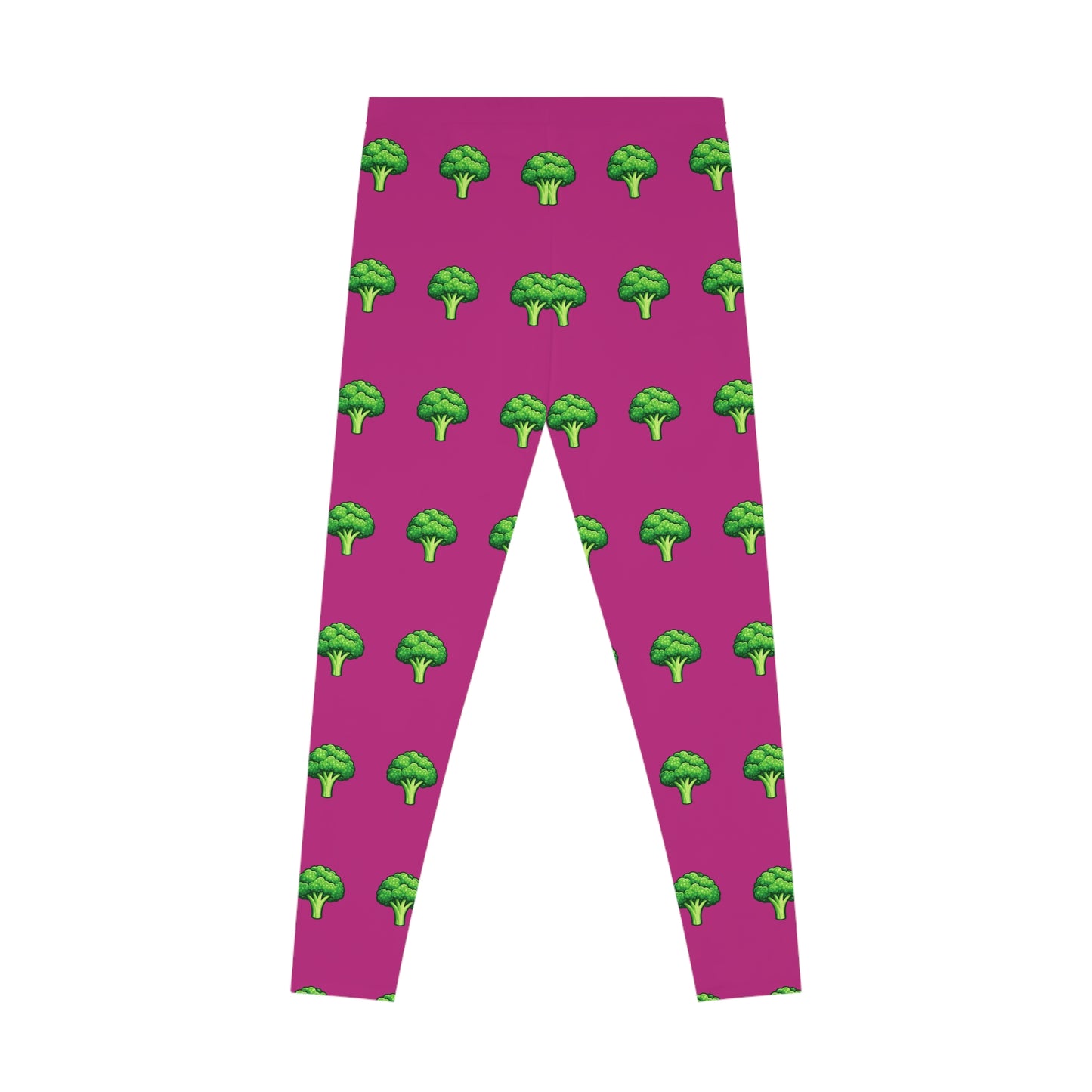 Broccoli Pattern Leggings — Fun Veggie Print All-Over Stretch Leggings