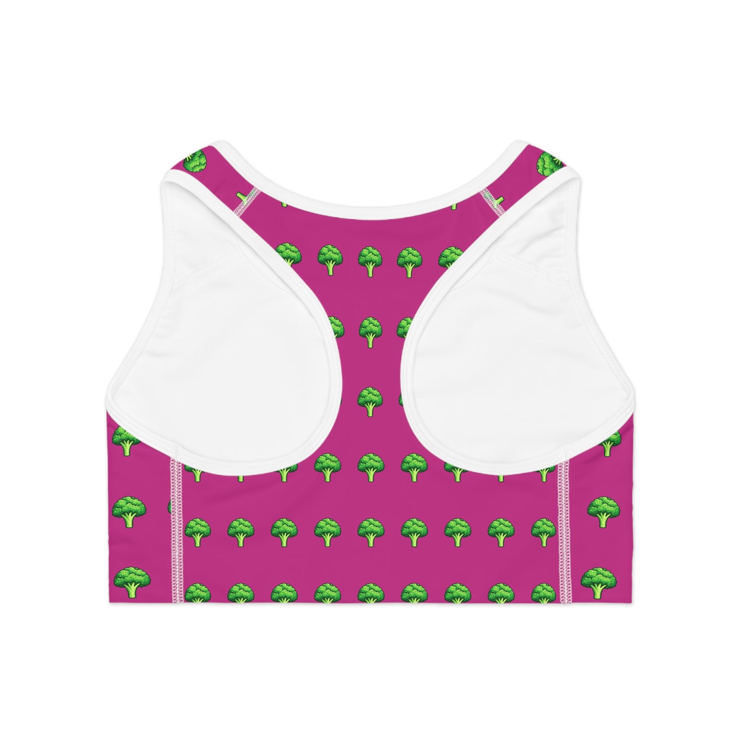 Soutien-gorge de sport à motif brocoli — Vêtements de sport roses amusants à motifs de légumes