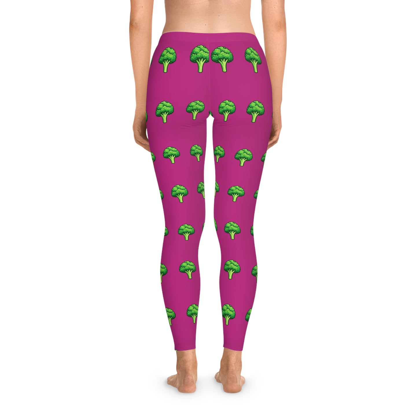 Broccoli Pattern Leggings — Fun Veggie Print All-Over Stretch Leggings