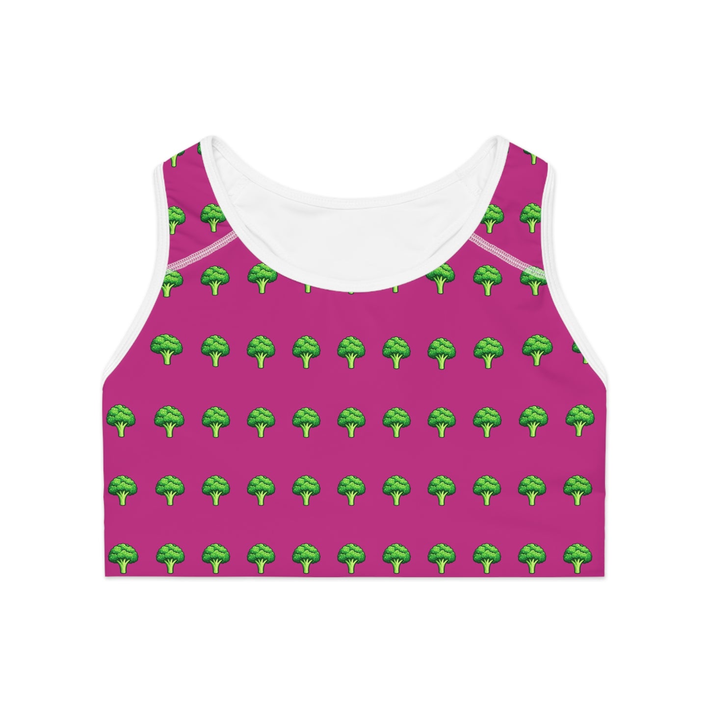 Soutien-gorge de sport à motif brocoli — Vêtements de sport roses amusants à motifs de légumes