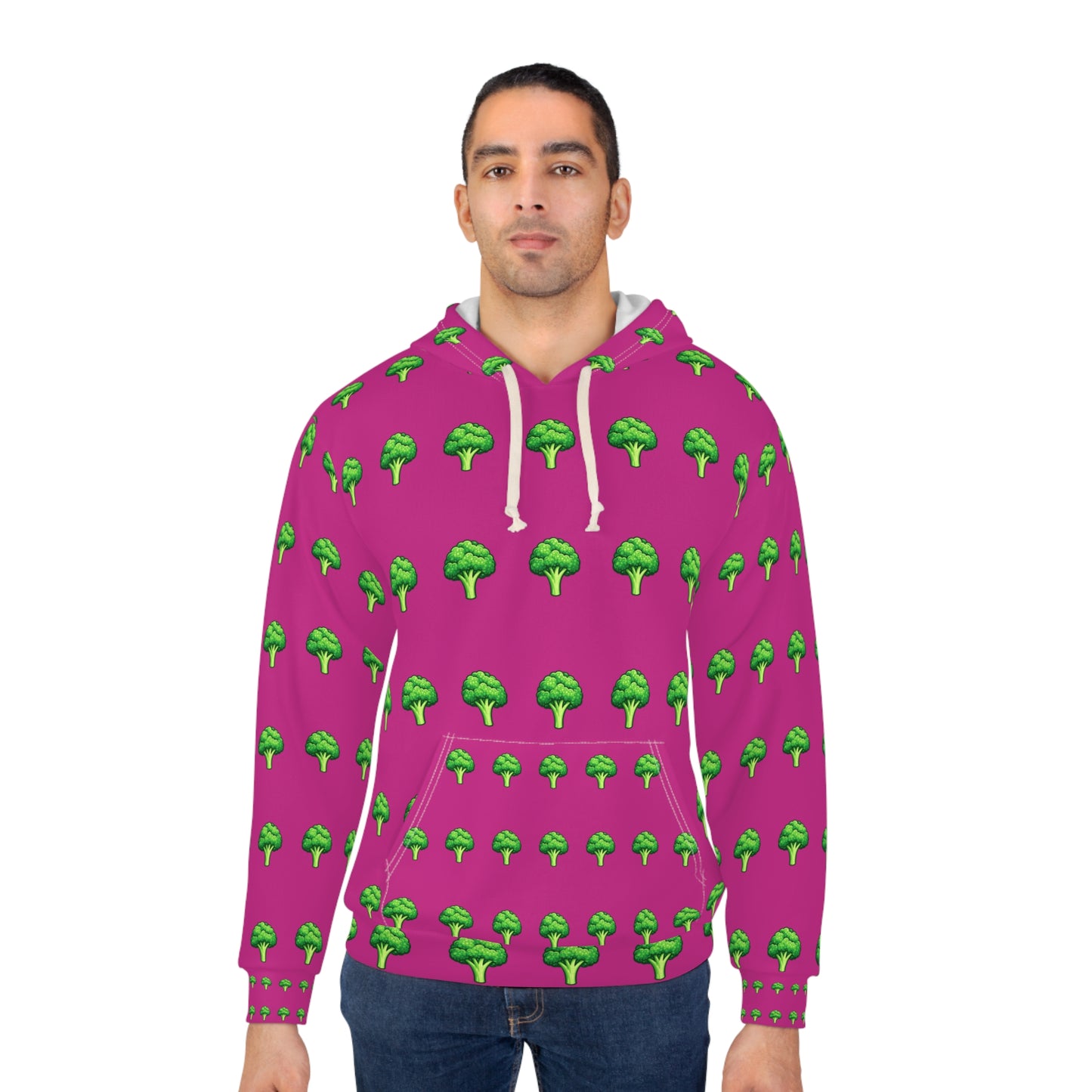 Sport-Hoodie – Rosa Pullover mit Allover-Print
