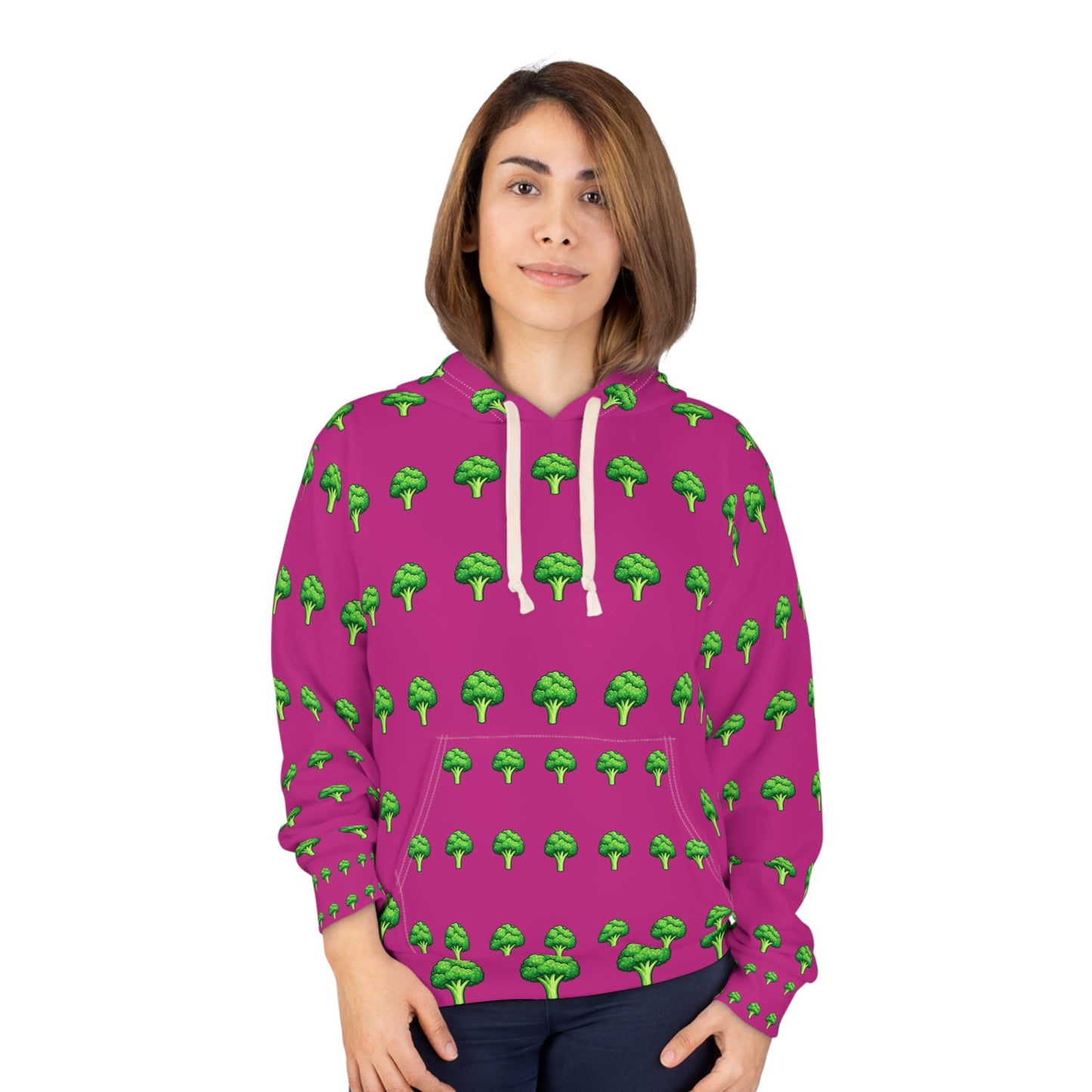 Sport-Hoodie – Rosa Pullover mit Allover-Print