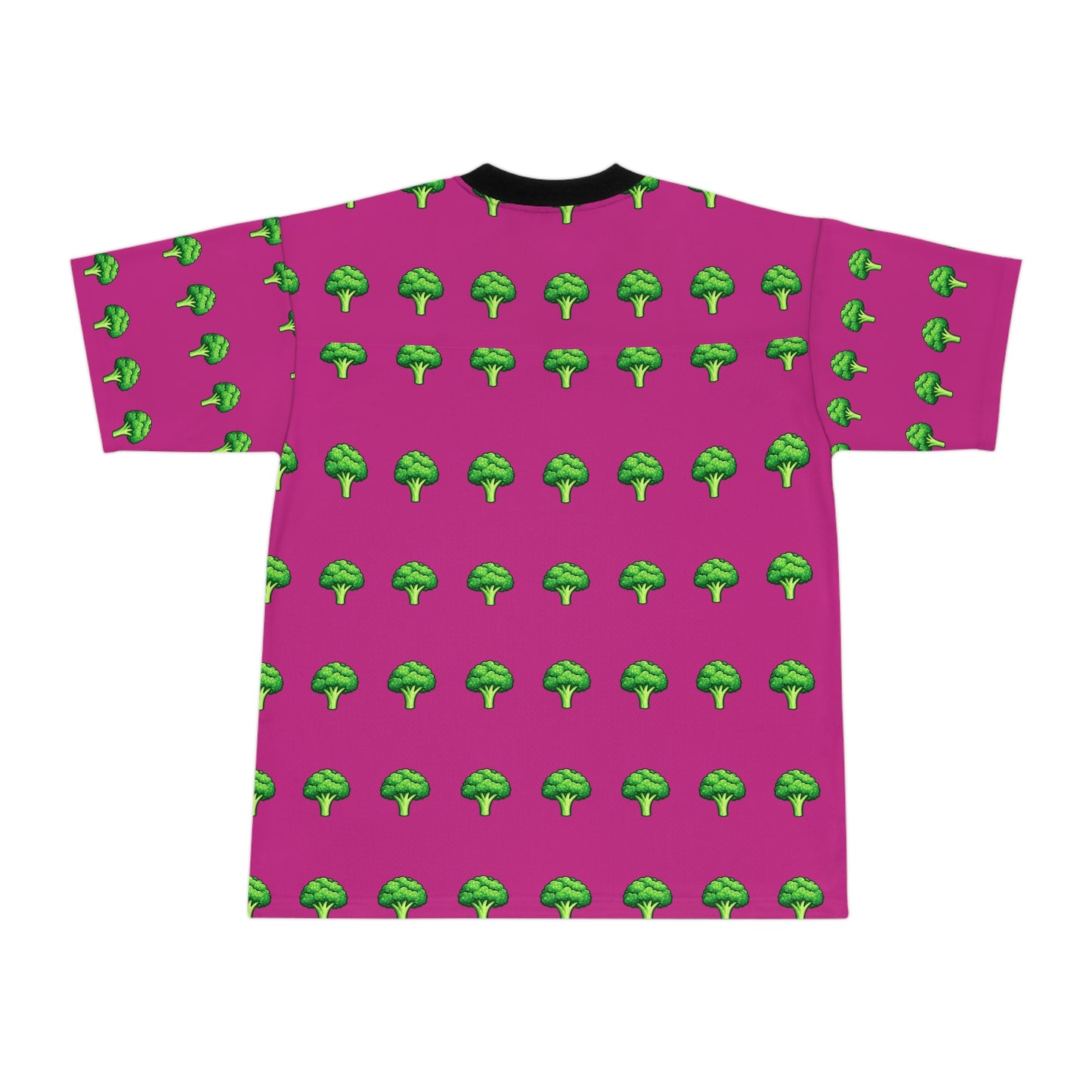 Maillot de football à motif brocoli — T-shirt de sport rétro rose à imprimé intégral