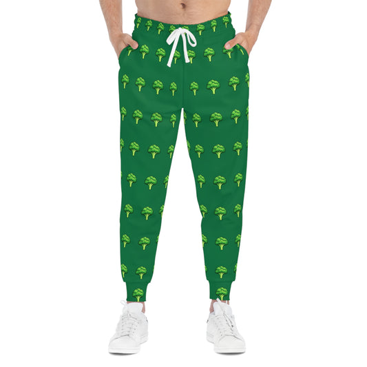 Broccoli Print Joggers — Fun Green Athletic Pants for Veggie Lovers